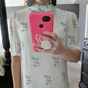 H&M Floral Ruffle Neck Top